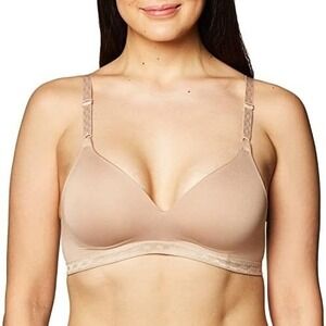 NWOT Warners Bra 36C Cloud 9 Full-Coverage Wire-Free Contour 1269 Beige 127294